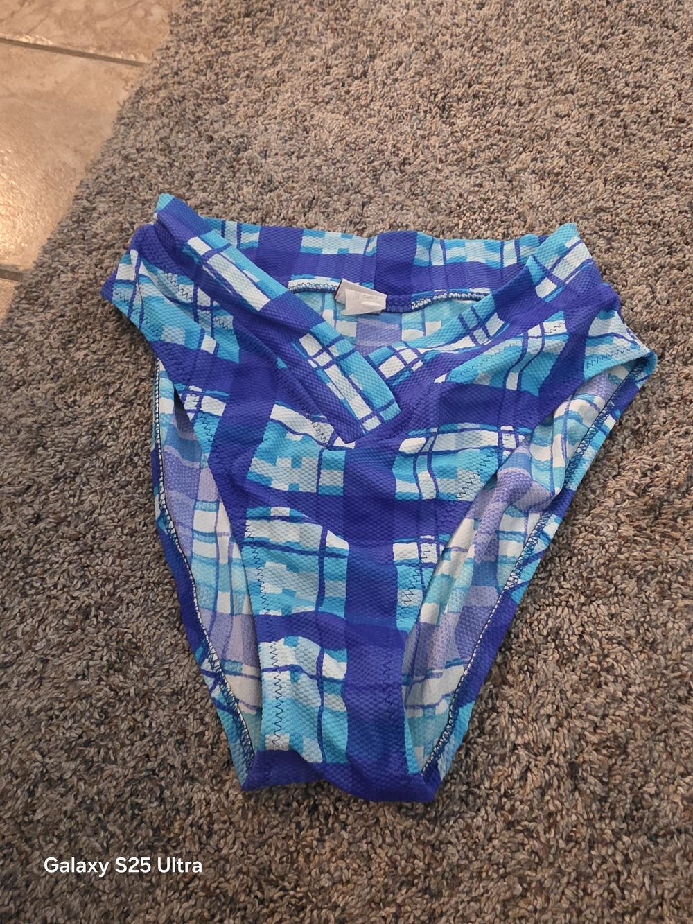 California Waves Blue Multi-Tone Patterned Swim Bottoms